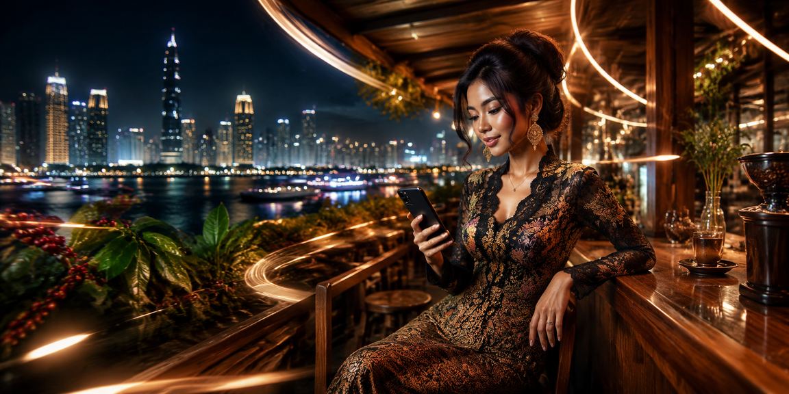 Pengguna VIP menikmati bonus sambil minum kopi di suasana kasual