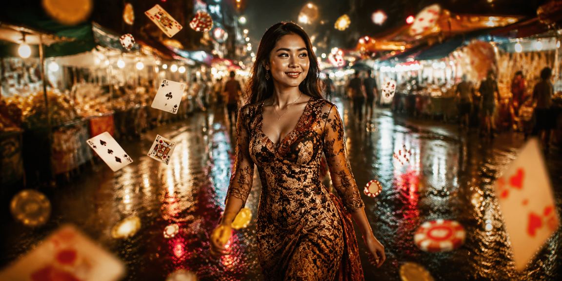 Permainan kartu di pasar malam sebagai ilustrasi memahami peluang